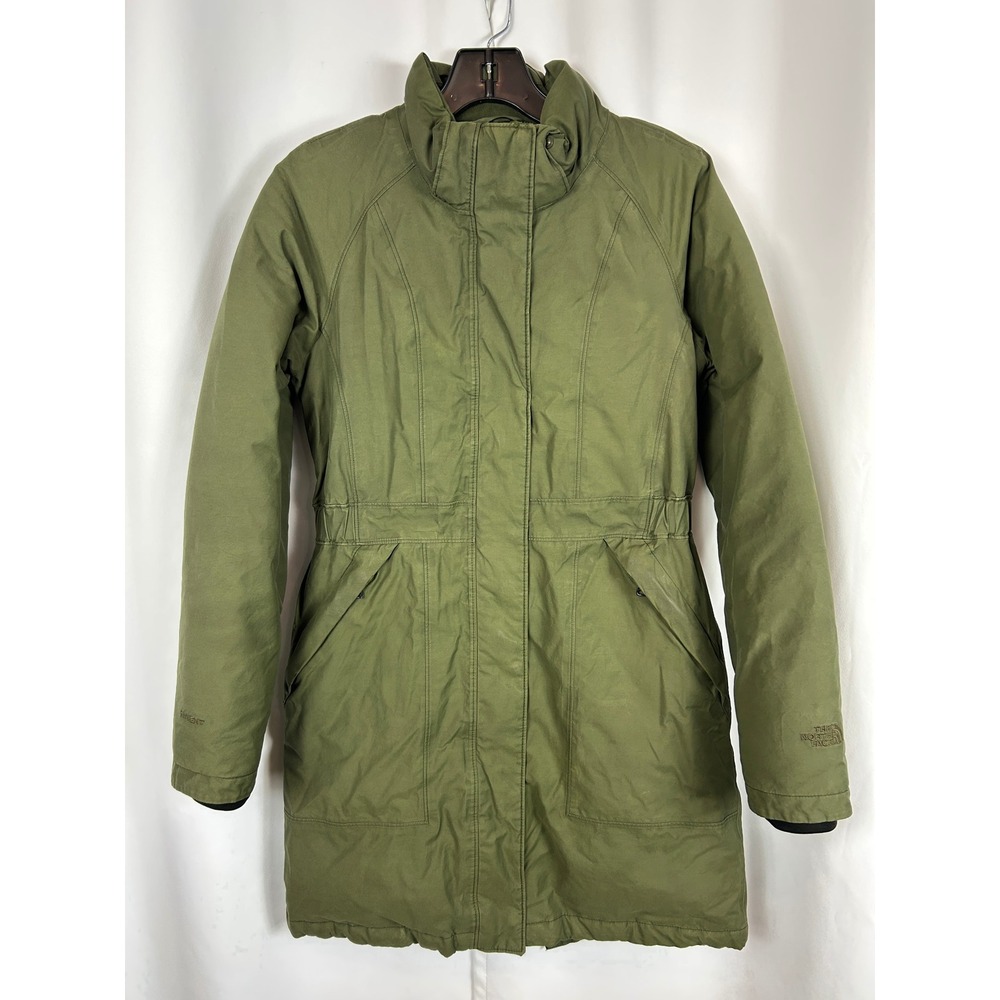 The North Face Arctic Down Parka Olive Green Insulated Winter Jacket XS